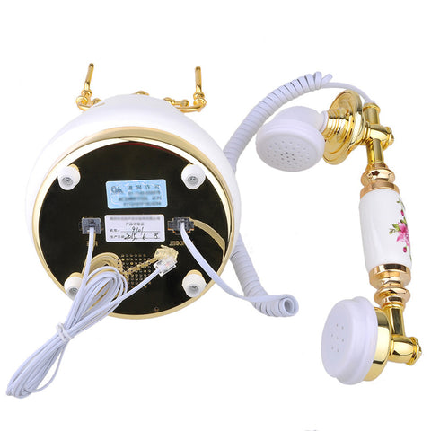 Retro Floral Decoration Telephone