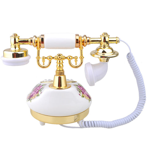 Retro Floral Decoration Telephone