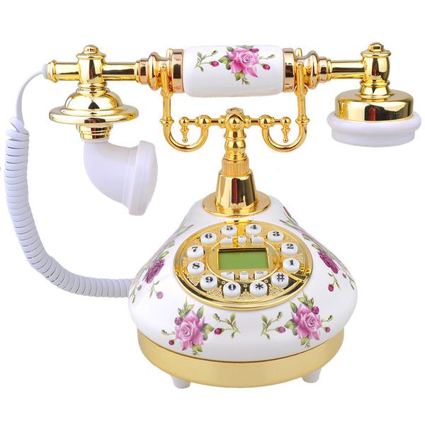 Retro Floral Decoration Telephone