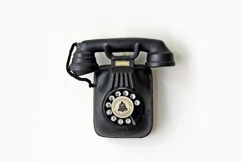 Black Vintage Resin Telephone