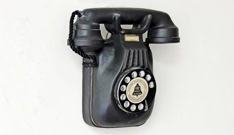 Black Vintage Resin Telephone
